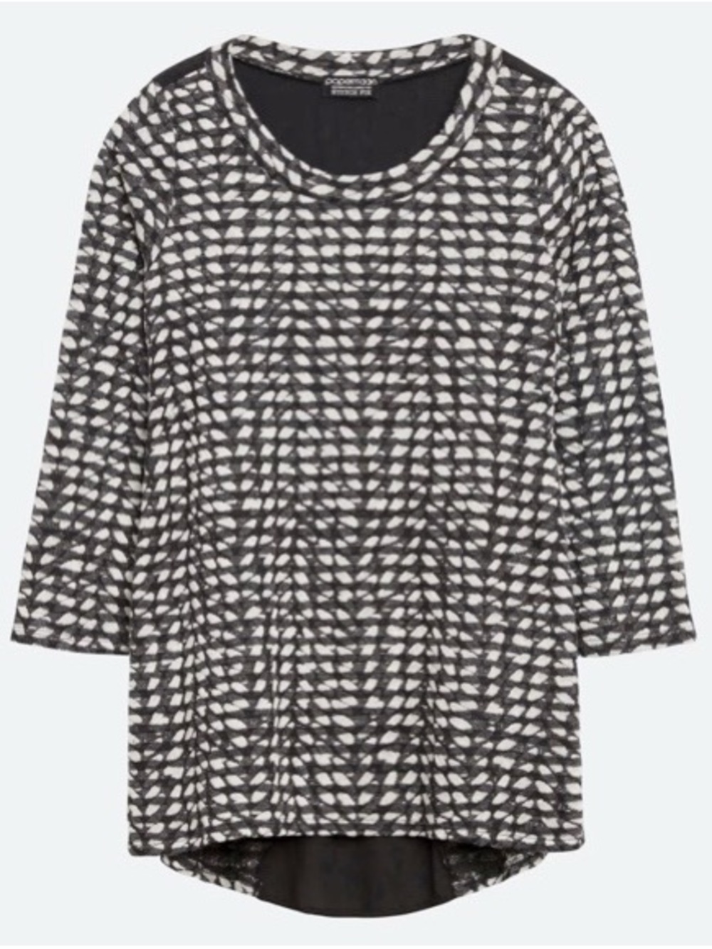 Papermoon Woven Black & White Geometric Scoop-Neck Tunic